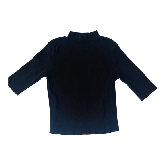 Zara Black Fitted 3/4 Sleeve Bodysuit Sweater Top Black Size Medium Women's - Picture 3 of 8